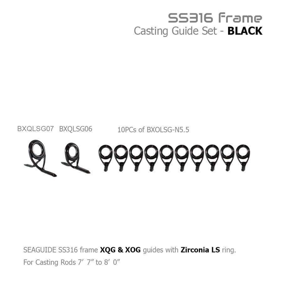 Seaguide Casting Guide Set 8'0" Black Zirconia LS Ring
